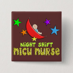 Badge Carré 5 Cm Cadeaux d'INFIRMIÈRE du poste de nuit NICU