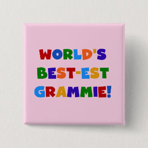 Badge Carré 5 Cm Cadeaux du Meilleur-est Grammie du monde lumineux