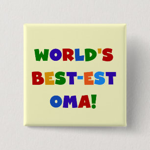 Badge Carré 5 Cm Cadeaux lumineux de couleurs du Meilleur-est Oma
