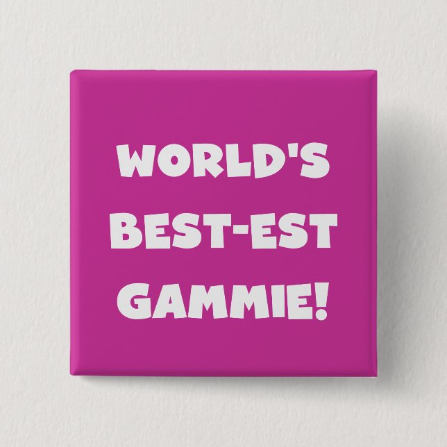 Badge Carré 5 Cm Cadeaux noirs et blancs du Meilleur-est Gammie du  (Devant)