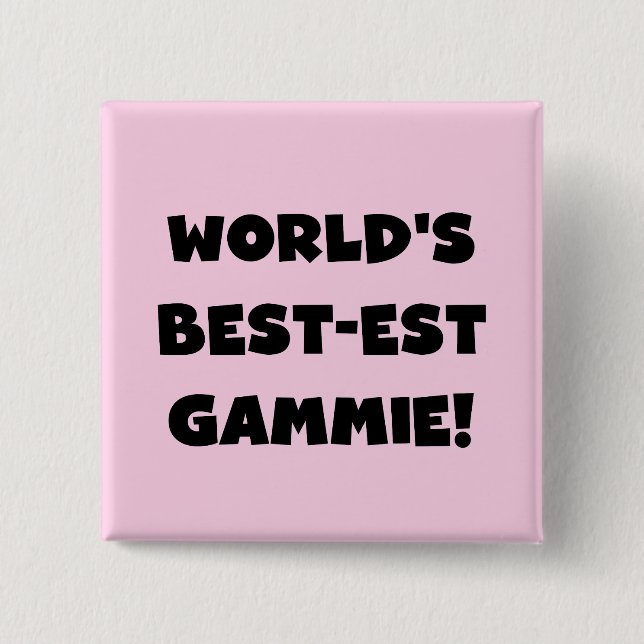 Badge Carré 5 Cm Cadeaux noirs et blancs du Meilleur-est Gammie du  (Devant)