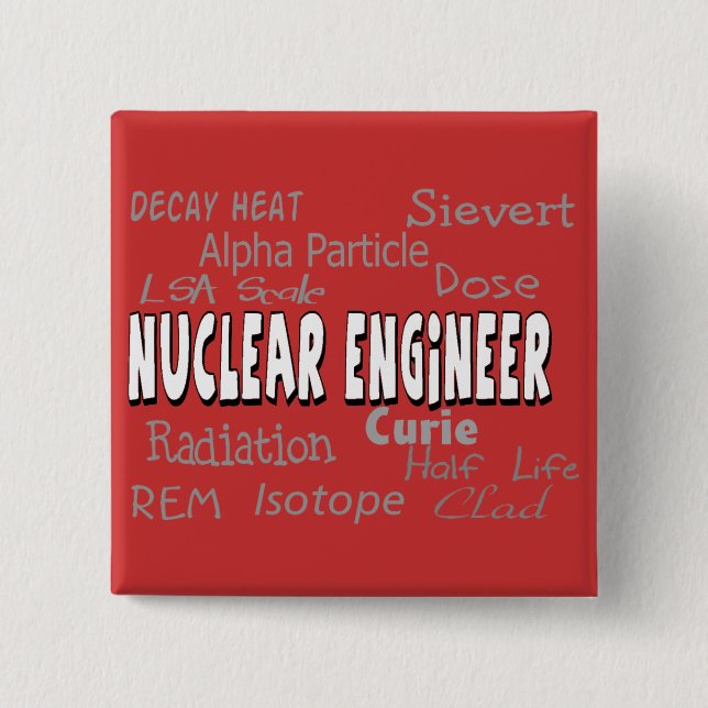 Badge Carré 5 Cm Cadeaux nucléaires terminologiques d'ingénieur (Devant)