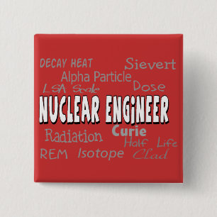 Badge Carré 5 Cm Cadeaux nucléaires terminologiques d'ingénieur