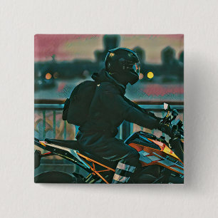 Badge Carré 5 Cm Cadeaux pour motocyclistes