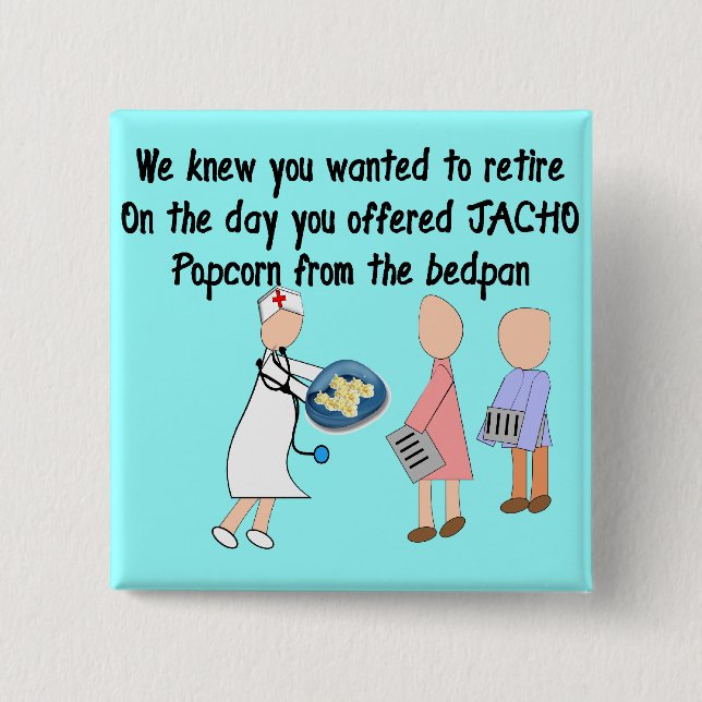 Badge Carré 5 Cm Cadeaux retirés d'art d'histoire d'infirmière (Devant)