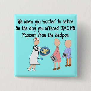 Badge Carré 5 Cm Cadeaux retirés d'art d'histoire d'infirmière