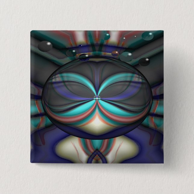 Badge Carré 5 Cm Cadet spatial (Devant)