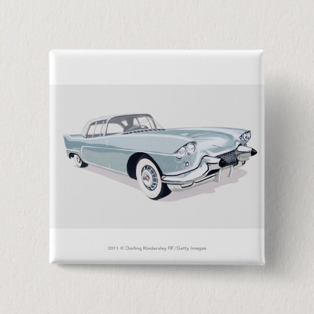 Badge Carré 5 Cm Cadillac 1957 avec la silhouette du conducteur à (Devant)