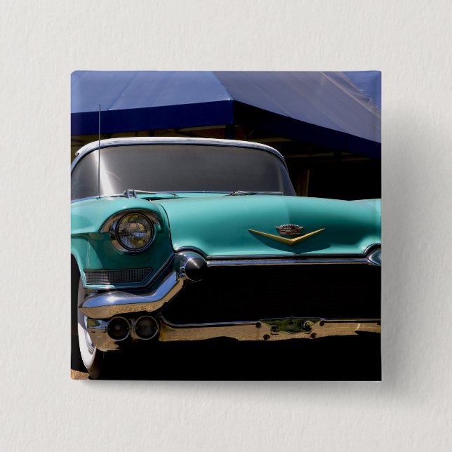 Badge Carré 5 Cm Cadillac vert d'Elvis Presley convertible en (Devant)