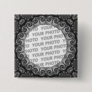 Badge Carré 5 Cm Cadre Abstrait ART GEO 1 + votre photo