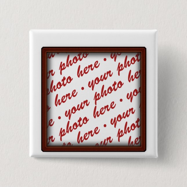 Badge Carré 5 Cm Cadre photo Brown simple (Devant)