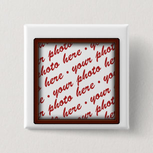 Badge Carré 5 Cm Cadre photo Brown simple