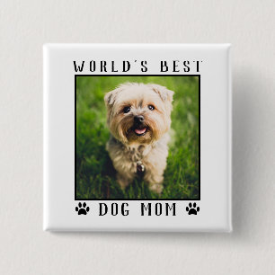 Badge Carré 5 Cm Cadre photo pour animaux de compagnie empreintes d