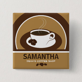 Badge Carré 5 Cm Café Café Café Café Café Nom du personnel Tags