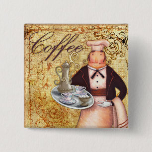 Badge Carré 5 Cm Café de chef