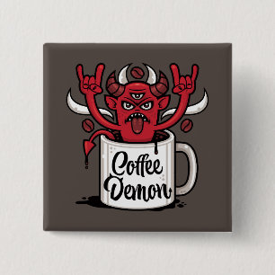 Badge Carré 5 Cm Café Demon