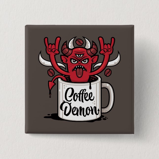 Badge Carré 5 Cm Café Demon (Devant)