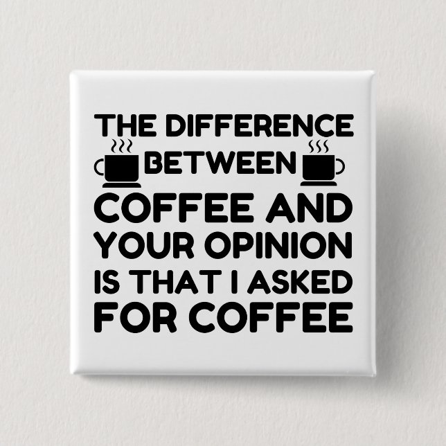 Badge Carré 5 Cm Café Et Votre Opinion (Devant)