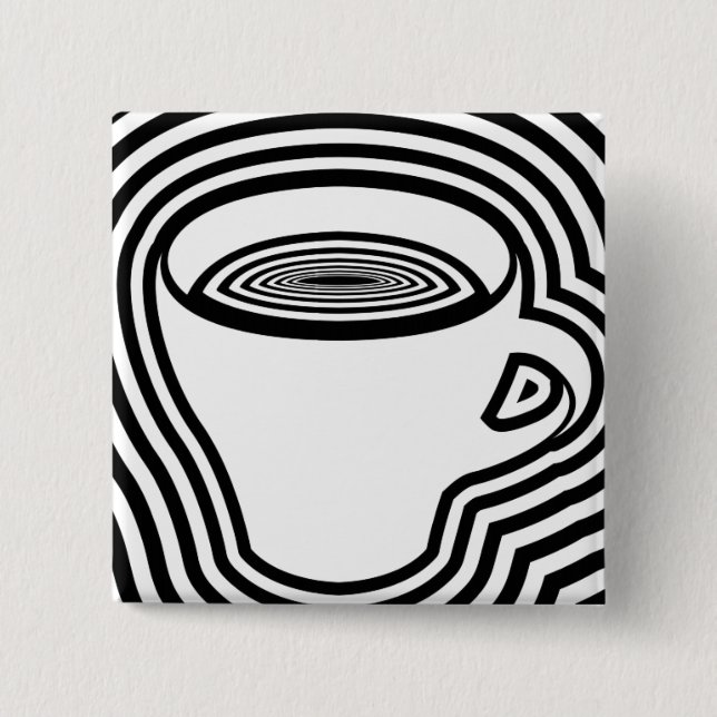 Badge Carré 5 Cm café étourdi (Devant)