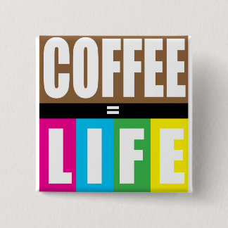 Badge Carré 5 Cm café = la VIE