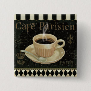 Badge Carré 5 Cm Café Parisien
