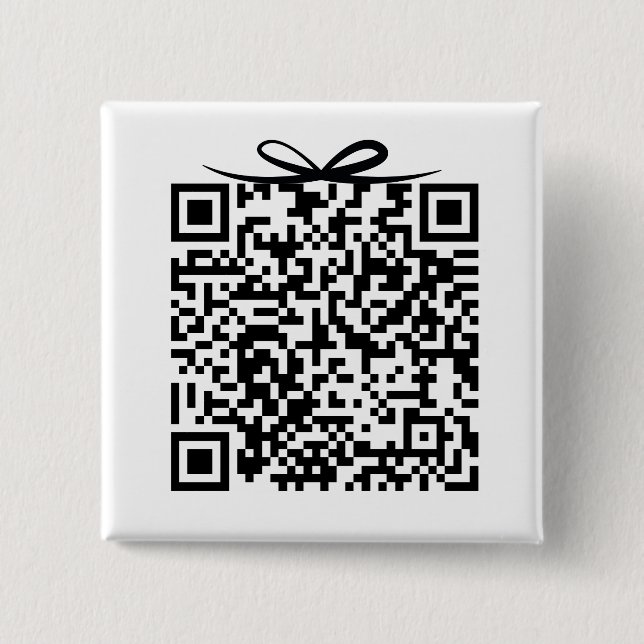 Badge Carré 5 Cm Caisse-cadeau avec code QR du Fonds de lune de mie (Devant)
