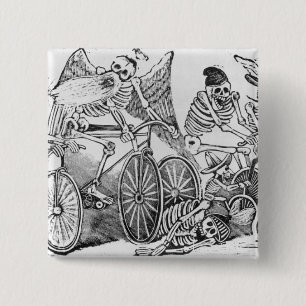 Badge Carré 5 Cm Calavera du 20ème siècle