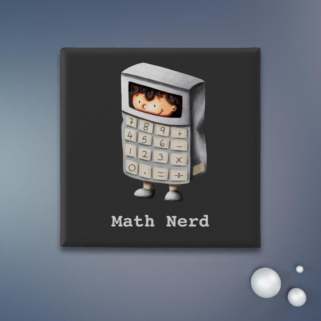 Badge Carré 5 Cm Calculatrice Nerd Maigre Math drôle (Créateur téléchargé)