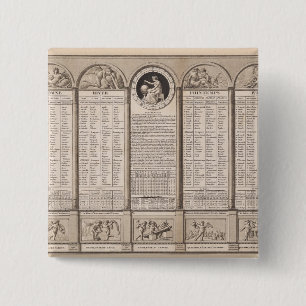 Badge Carré 5 Cm Calendrier républicain, 1794