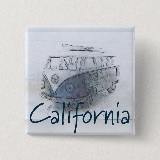 Badge Carré 5 Cm Californie (Devant)