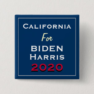 Badge Carré 5 Cm CALIFORNIE Pour Bouton Carré BIDEN HARRIS 2020