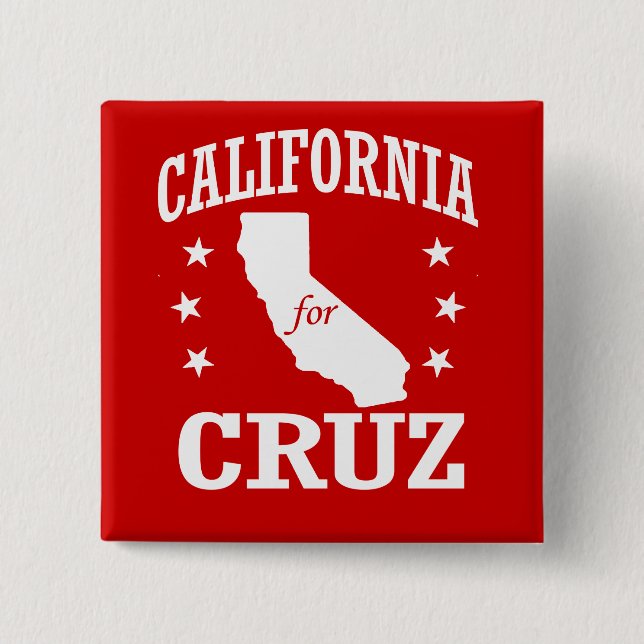 BADGE CARRÉ 5 CM CALIFORNIE POUR TED CRUZ (Devant)