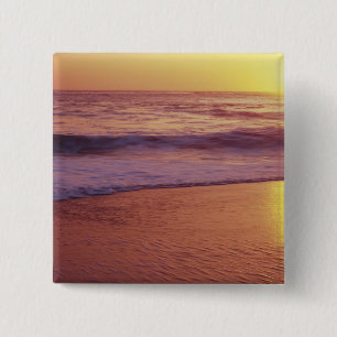Badge Carré 5 Cm Californie, près de Santa Cruz, vue de la plage à