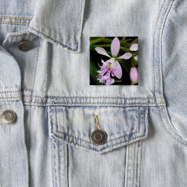 Badge Carré 5 Cm Caligarium d'Epidendrum (En situation)