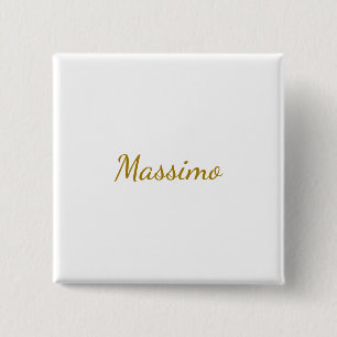 Badge Carré 5 Cm Calligraphie de couleur or élégante simple et sobr