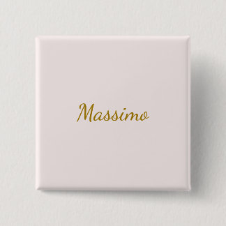 Badge Carré 5 Cm Calligraphie élégante de couleur or et pastel Nom
