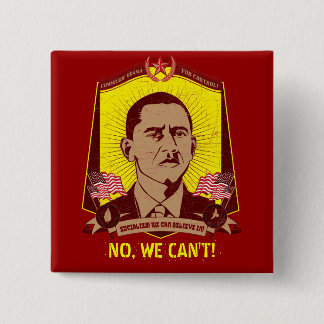 Badge Carré 5 Cm Camarade Obama Customizable Slogan Button
