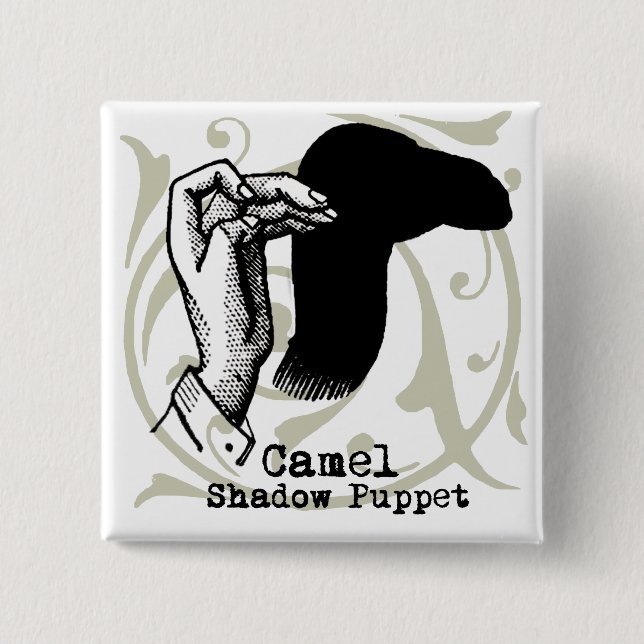 Badge Carré 5 Cm Camel Hand Puppet Shadow Games (Devant)