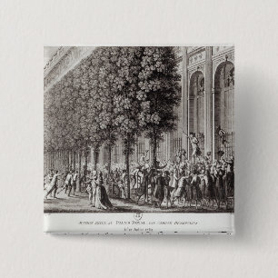 Badge Carré 5 Cm Camille Desmoulins parlant chez le Palais