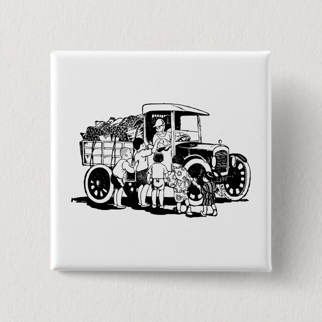 Badge Carré 5 Cm Camion (Devant)