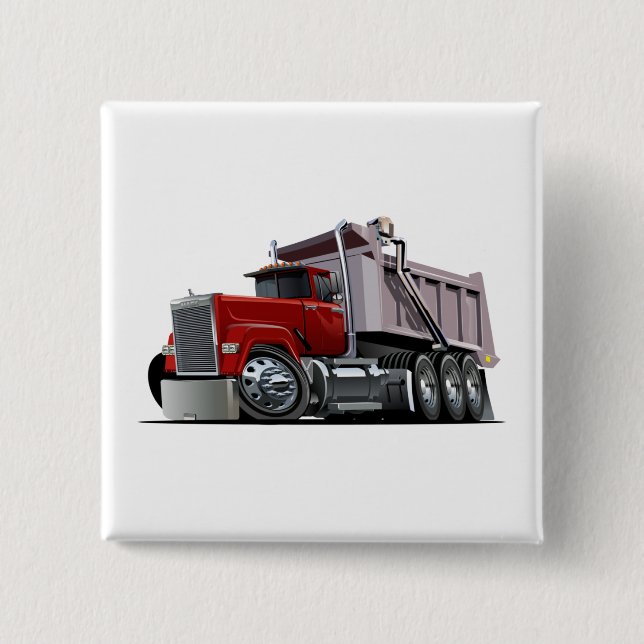 Badge Carré 5 Cm Camion de dessin (Devant)