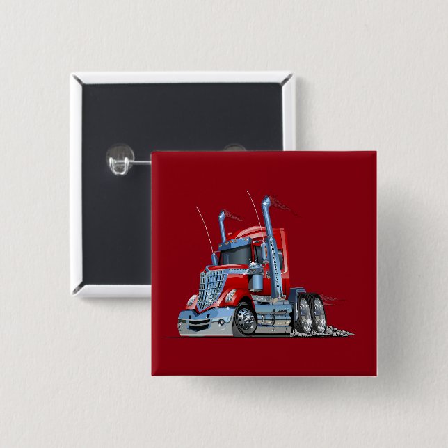 Badge Carré 5 Cm Camion de dessin (Devant & derrière)