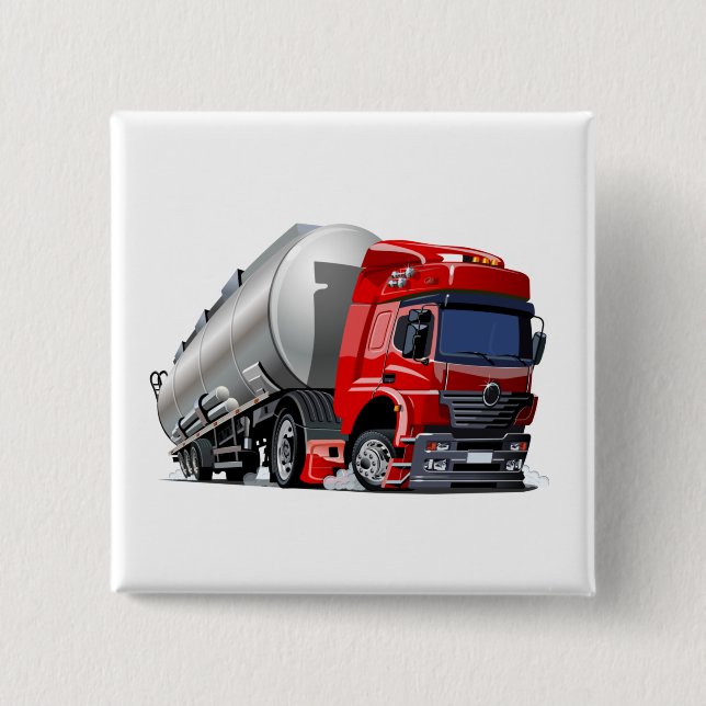 Badge Carré 5 Cm Camion de dessin (Devant)