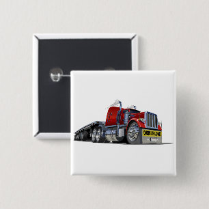Badge Carré 5 Cm Camion semi-caricature