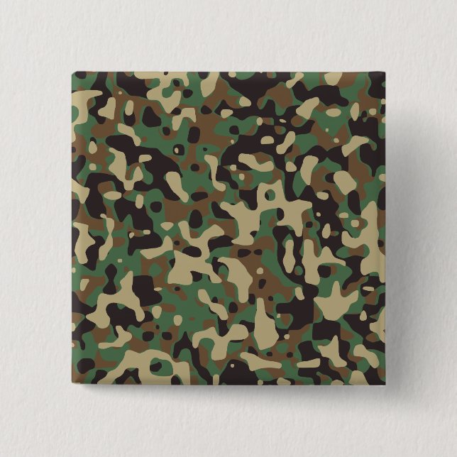 Badge Carré 5 Cm Camo Woodland (Devant)