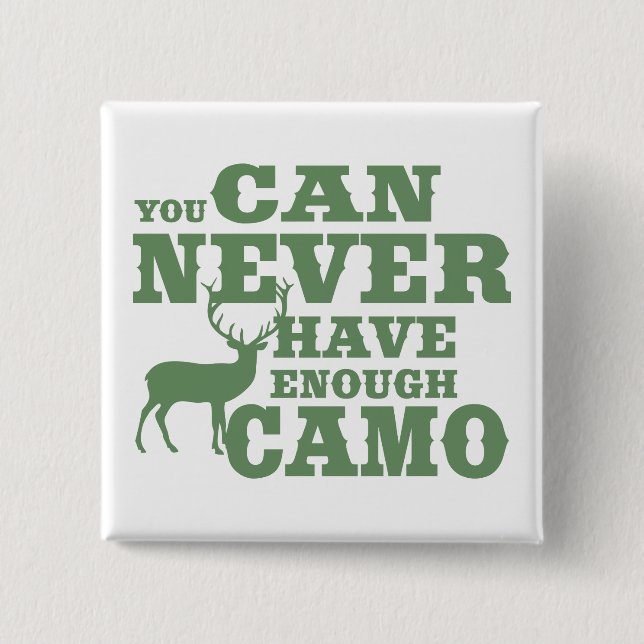 Badge Carré 5 Cm Camouflage d'humour de chasse de cerfs communs (Devant)