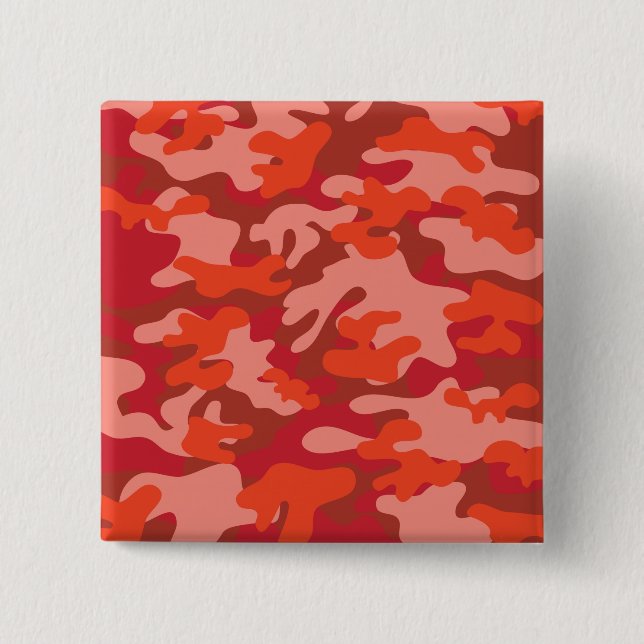 Badge Carré 5 Cm Camouflage rouge (Devant)