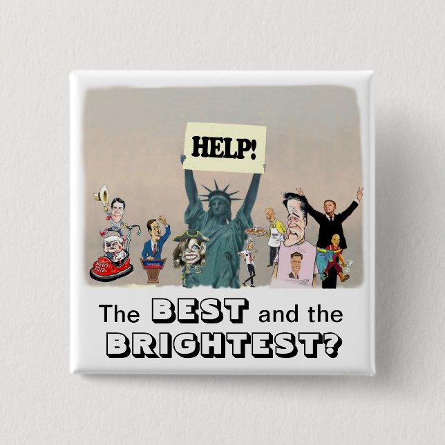 Badge Carré 5 Cm Campagne 2012 présidentielle (Devant)