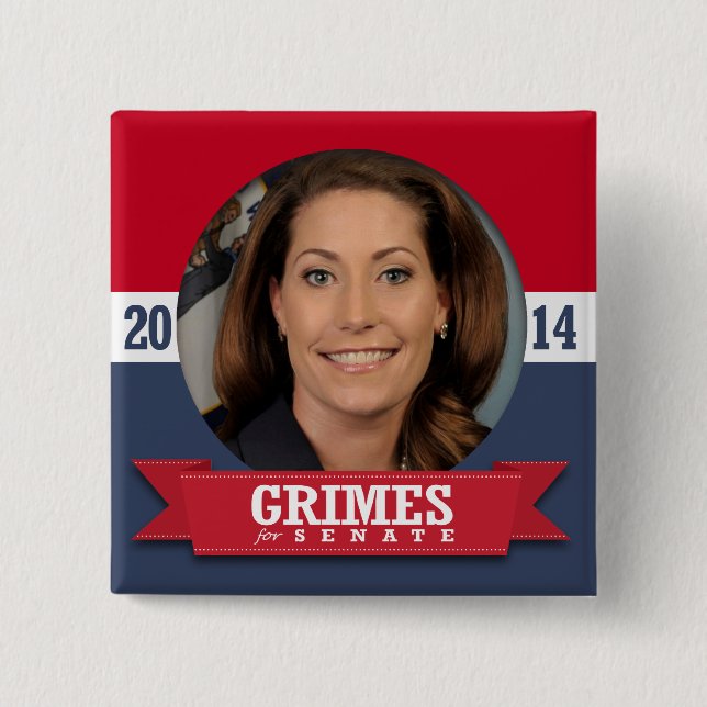 BADGE CARRÉ 5 CM CAMPAGNE ALISON LUNDERGAN-GRIMES (Devant)