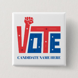 Badge Carré 5 Cm Campagne électorale politique promotionnelle